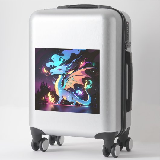 Sticker Feu de dragon enchanté (Sur valise)