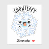 Sticker Feu de neige amusant Flake Pun de neige (Feuille)
