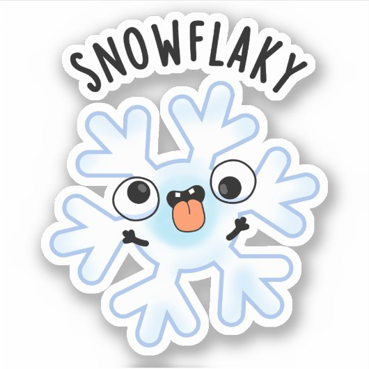 Sticker Feu de neige amusant Flake Pun de neige (Devant)