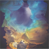 Sticker Feu et glace bleu et jaune art abstrait (Devant)