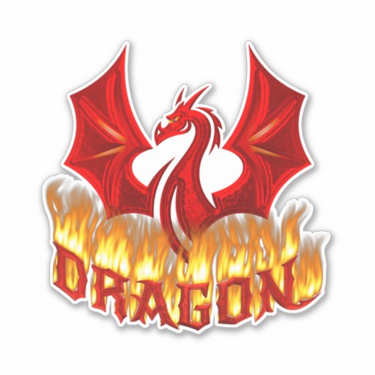 Sticker Feu rouge dragon (Devant)