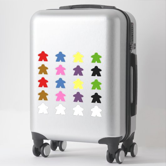 Sticker Feuille adhésive vinyle Meeple | 9 couleurs (Sur valise)