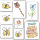 Sticker Feuille autocollante d'abeille (Devant)