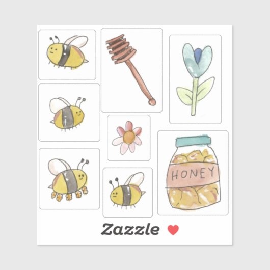 Sticker Feuille autocollante d'abeille (Feuille)