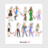 Sticker feuille autocollante fille diable (Feuille)