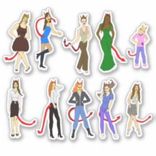 Sticker feuille autocollante fille diable