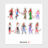 Sticker Feuille autocollante fille diable rouge (Feuille)