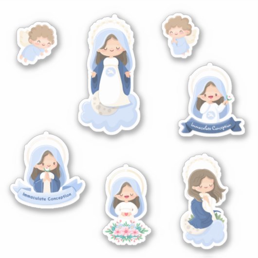 Sticker Feuille autocollante Kawaii Immaculate Conception (Devant)