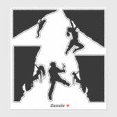 Sticker Feuille autocollante silhouettes des grimpeurs (Feuille)
