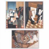 Sticker Feuille collage d'art Abstrait Brown et noir (Devant)