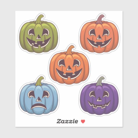 Sticker Feuille d’autocollants couleur Jack-o’-Lantern (Feuille)