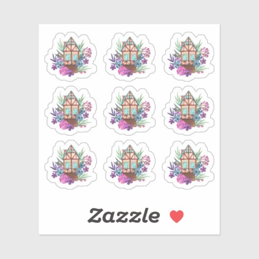 Sticker Feuille d'aquarelle de Cabine floral chic rustique (Feuille)