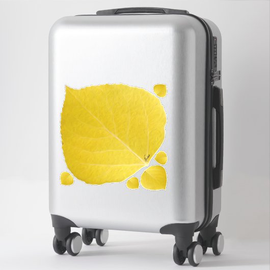 Sticker Feuille d'Aspen jaune #5 (Sur valise)