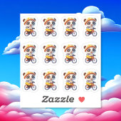 Sticker Feuille d'autocollant 12 de l'ours à vélo