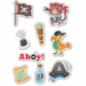 Sticker Feuille d'autocollant aventure Pirate pour enfants (Devant)