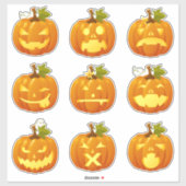Sticker Feuille d'autocollant Citrouille sculpté (Feuille)