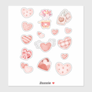 Sticker Feuille d'autocollant Coeur romantique et Amour