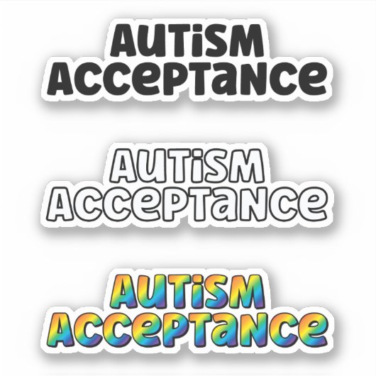Sticker Feuille d'autocollant d'acceptation de l'autisme (Devant)