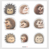 Sticker Feuille d'autocollant de hérisson de style différe (Feuille)