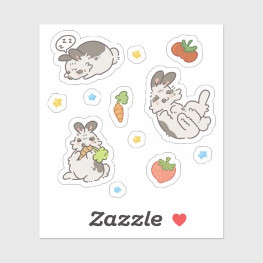 Sticker Feuille d'autocollant de lapin tacheté (Feuille)
