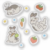 Sticker Feuille d'autocollant de lapin tacheté (Devant)