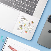 Sticker Feuille d'autocollant de lapin tacheté (Ordinateur portable avec iPhone)