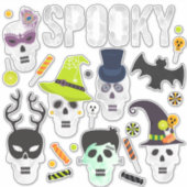 Sticker Feuille d'autocollant de variété Halloween éffraya (Devant)