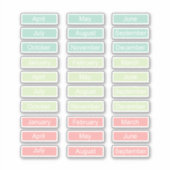 Sticker Feuille d'autocollant du planificateur Mois Pastel (Devant)
