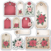 Sticker Feuille d'autocollant Festitia Poinsettia Floral E (Devant)