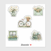 Sticker Feuille d'autocollant Fleurs de ressort (Feuille)