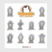 Sticker Feuille d'autocollant Gravestones pour Halloween (Feuille)