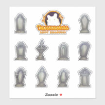 Feuille d'autocollant Gravestones pour Halloween