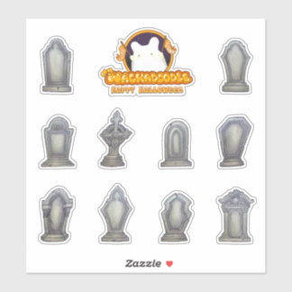 Sticker Feuille d'autocollant Gravestones pour Halloween