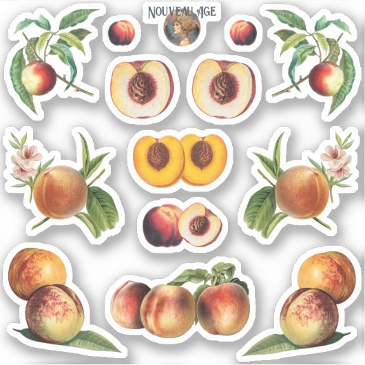 Sticker Feuille d'autocollant Peaches (Devant)