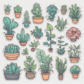Sticker Feuille d'autocollant plante mignon (Devant)