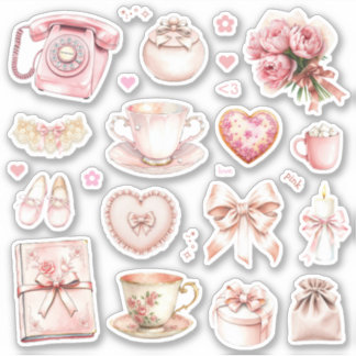 Sticker Feuille d'autocollant rose