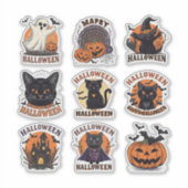 Sticker Feuille d'autocollant vintage Éffrayant Halloween (Devant)