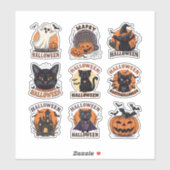 Sticker Feuille d'autocollant vintage Éffrayant Halloween (Feuille)