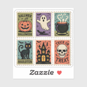 Sticker Feuille d'autocollant vintage Timbres Éffrayants H