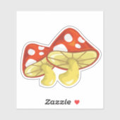 Sticker Feuille d'autocollant Vinyl pour champignon rouge  (Feuille)