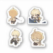 Sticker Feuille d'autocollants Aether Genshin Impact 4 piè (Devant)