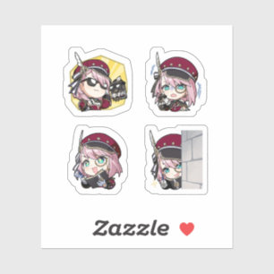 Sticker Feuille d'autocollants Charlotte Genshin Impact 4 