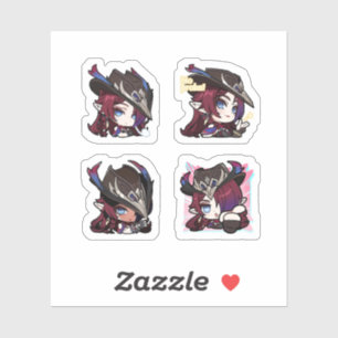 Sticker Feuille d'autocollants Chasca Genshin Impact 4 piè