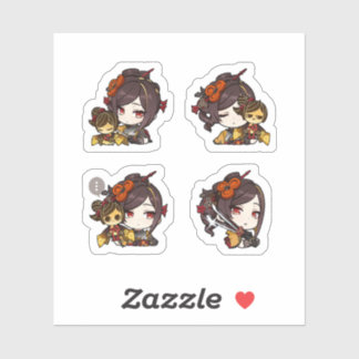 Sticker Feuille d'autocollants Chiori Genshin Impact 4 piè