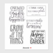 Sticker Feuille d'autocollants Citations de jardin (Feuille)