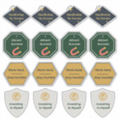 Sticker Feuille d'autocollants d'affirmation d'abondance e (Devant)