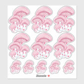 Sticker Feuille d'autocollants de champignons roses Rhodot (Feuille)