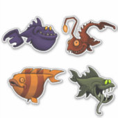 Sticker Feuille d'autocollants de poisson d'océan (Devant)
