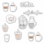 Sticker Feuille d'autocollants de tasses à café (Devant)