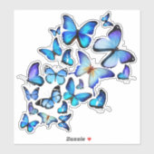Sticker Feuille d'autocollants décoratifs Papillon bleu ex (Feuille)